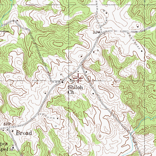 Topographic Map of Shiloh Church, GA