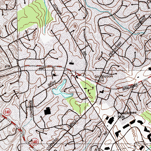 Topographic Map of Shiloh Church, GA