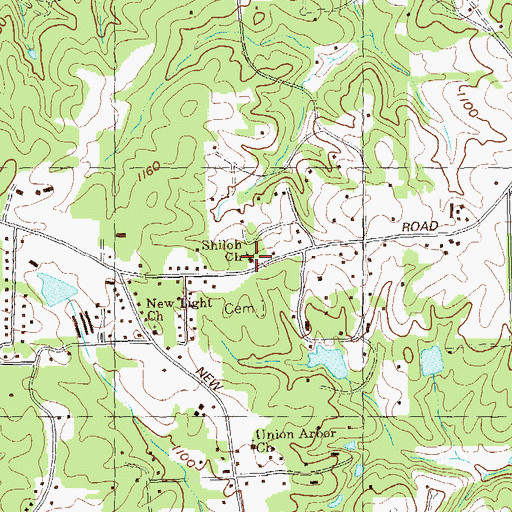 Topographic Map of Shiloh Methodist Church, GA