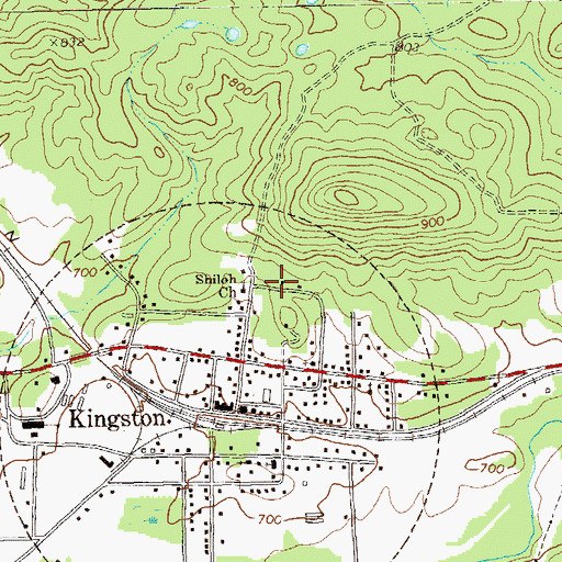 Topographic Map of Shiloh Church, GA