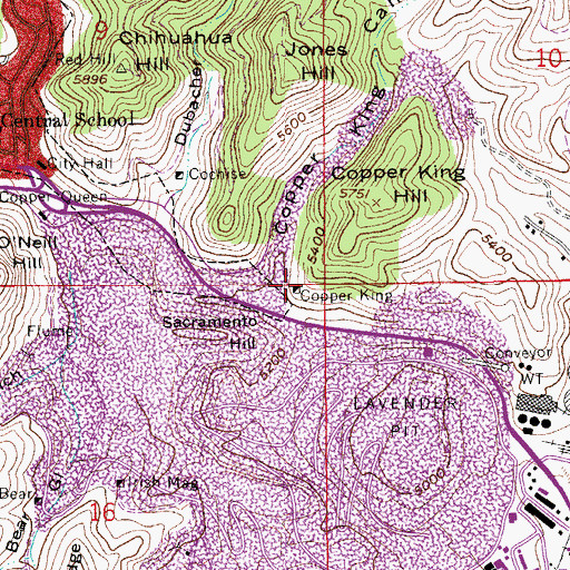 Topographic Map of Copper King, AZ
