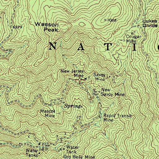Topographic Map of New Jersey Mine, AZ