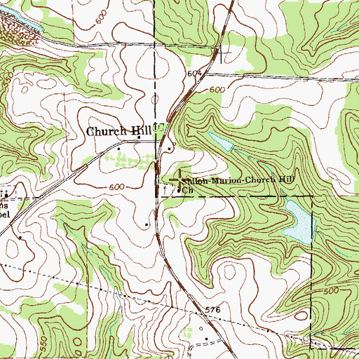 Topographic Map of Shiloh-Marion-Church Hill Church, GA