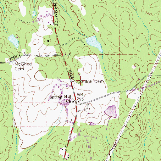 Topographic Map of Shilolt Cemetery, GA