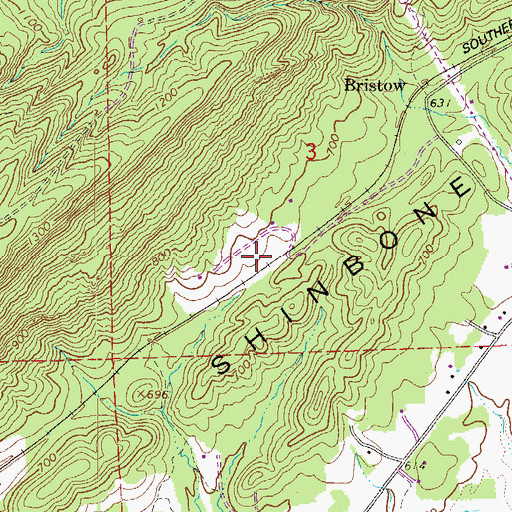 Topographic Map of Shinbone Valley, AL