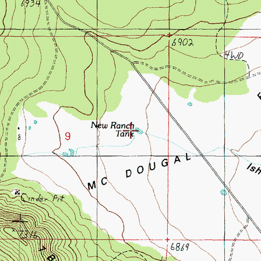 Topographic Map of New Ranch Tank, AZ