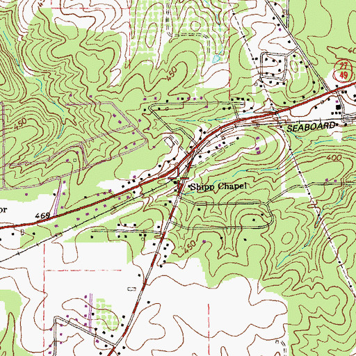 Topographic Map of Shipp Chapel, GA