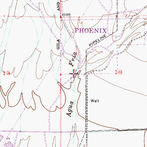 Topographic Map of New River, AZ