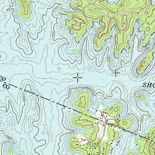 Topographic Map of Shoal Creek, GA