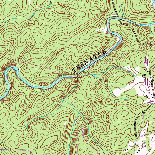 Topographic Map of Shoal Creek, GA