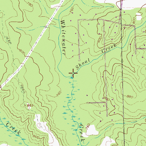 Topographic Map of Shoal Creek, GA