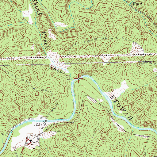 Topographic Map of Shoal Creek, GA