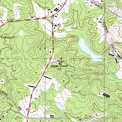 Topographic Map of Shoal Creek Church, GA