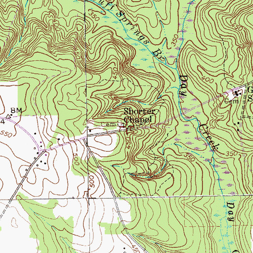 Topographic Map of Shorter Chapel, GA