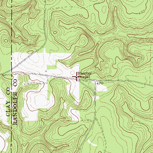 Topographic Map of Shorter Chapel, GA