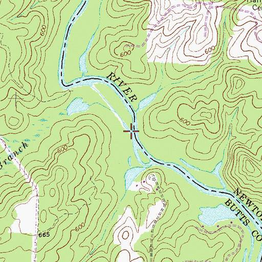 Topographic Map of Shot Bag Branch, GA