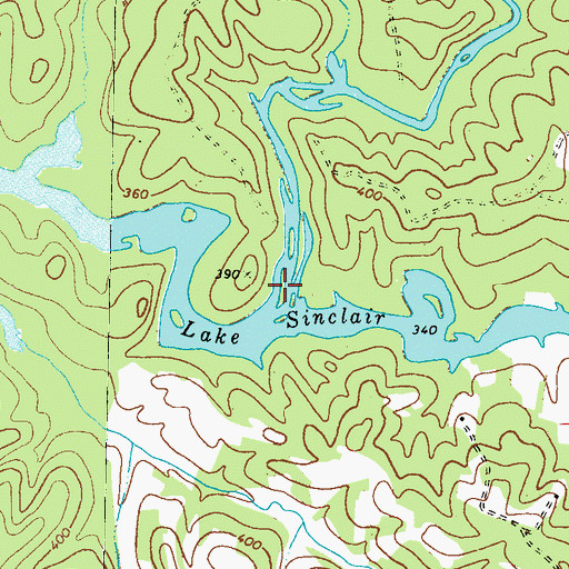 Topographic Map of Shoulderbone Creek, GA