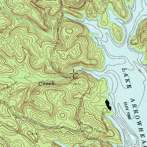 Topographic Map of Shut-in Creek, GA