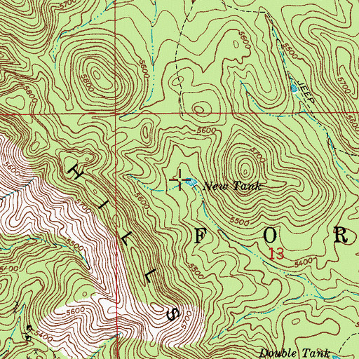 Topographic Map of New Tank, AZ