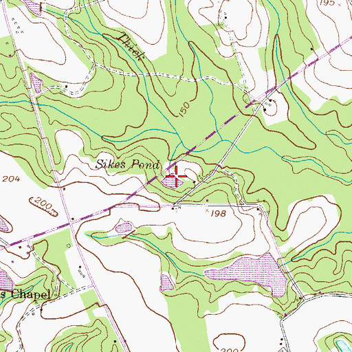 Topographic Map of Sikes Pond, GA