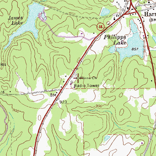 Topographic Map of Silone Church, GA