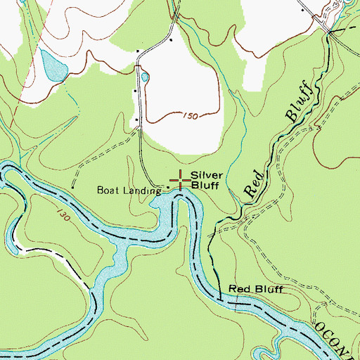Topographic Map of Silver Bluff, GA