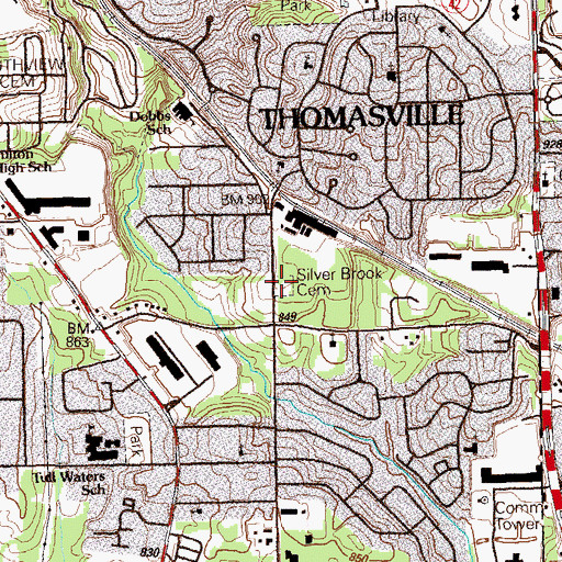 Topographic Map of Old South Bend Historic Cemetery, GA