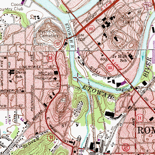 Topographic Map of Silver Creek, GA