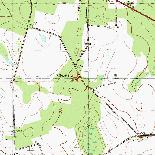 Topographic Map of Silver Hill Church, GA