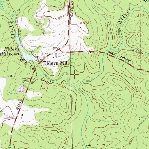 Topographic Map of Silver Run Branch, GA