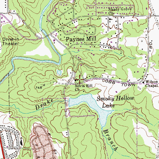 Topographic Map of Silvia Hill Church, GA