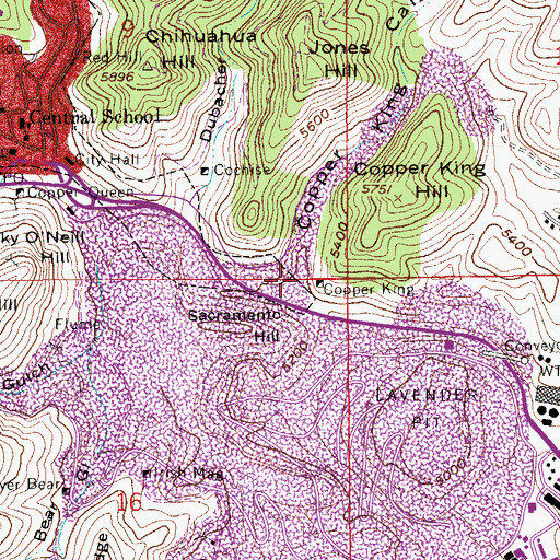 Topographic Map of Copper King Canyon, AZ