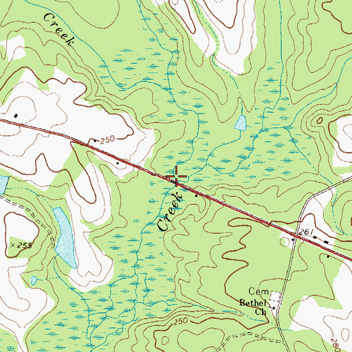 Topographic Map of Simon Creek, GA