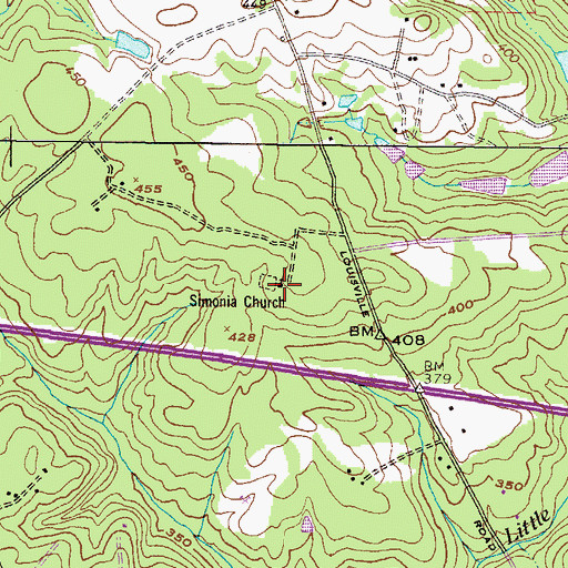 Topographic Map of Simonia Church, GA