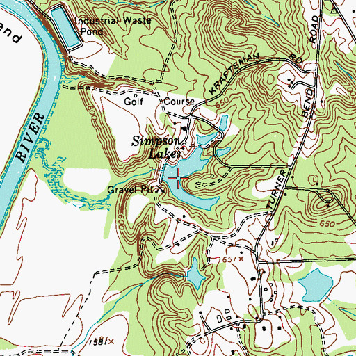 Topographic Map of Simpson Lakes, GA