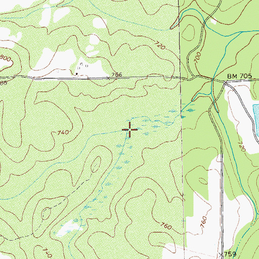 Topographic Map of Sims Branch, GA