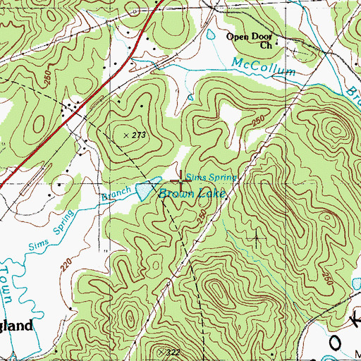 Topographic Map of Sims Spring, GA