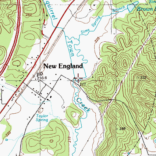Topographic Map of Sims Spring Branch, GA