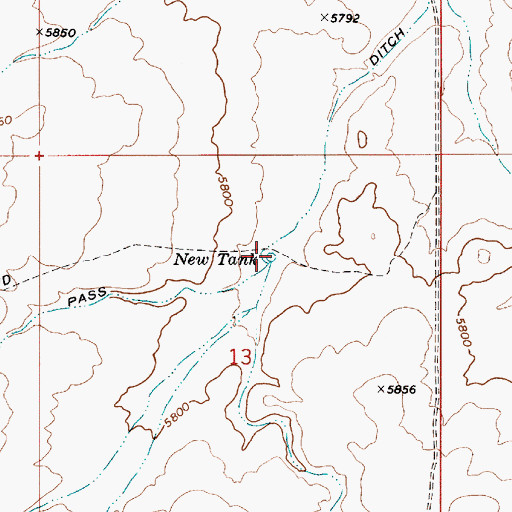 Topographic Map of New Tank, AZ