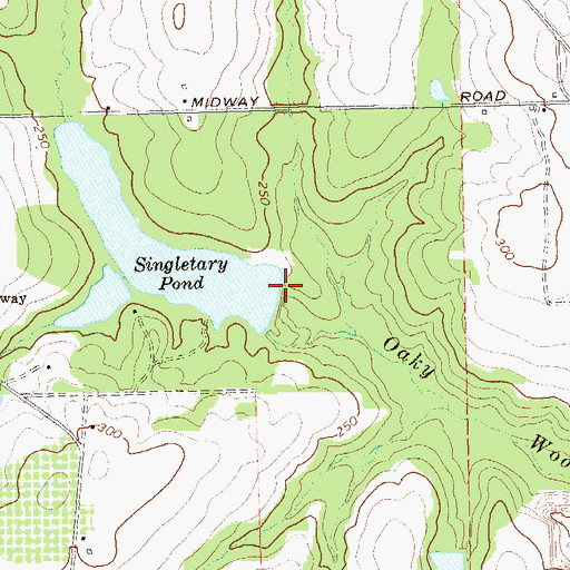 Topographic Map of Singletary Pond, GA