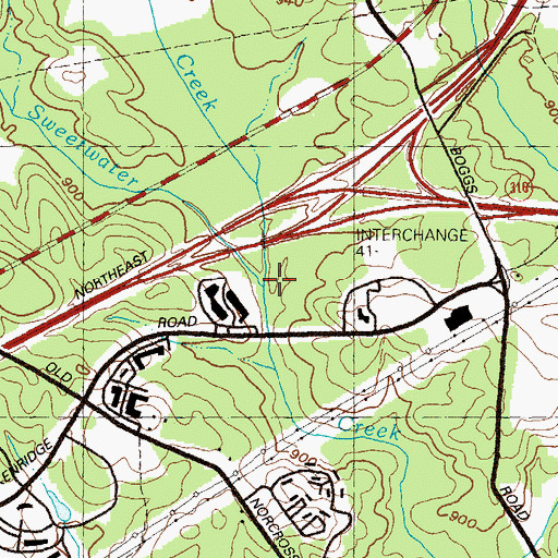 Topographic Map of Singleton Creek, GA
