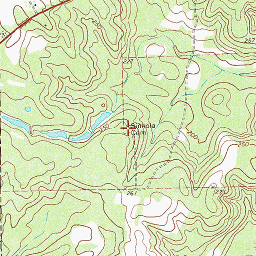 Topographic Map of Sinkola Cemetery, GA