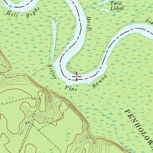 Topographic Map of Sister Pine Round, GA
