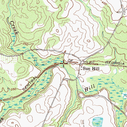Topographic Map of Sisters Church Creek, GA