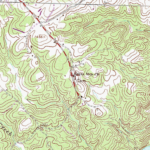 Topographic Map of Skitts Mountain Church, GA