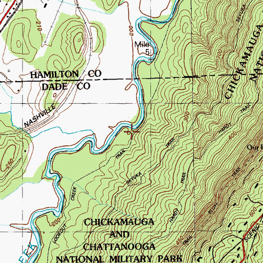 Topographic Map of Skyuka Trail, GA