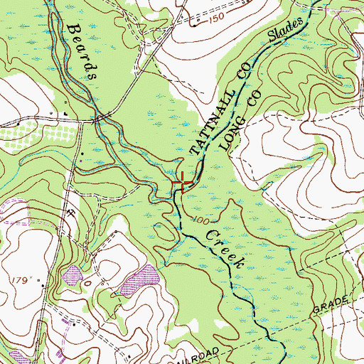 Topographic Map of Slades Branch, GA