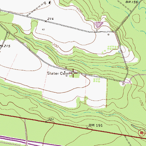 Topographic Map of Edenfield - Slater Cemetery, GA