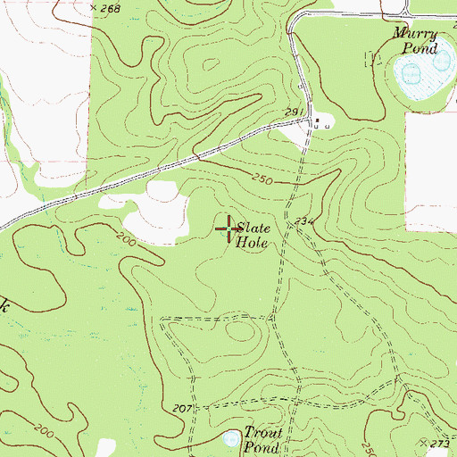 Topographic Map of Slate Hole, GA