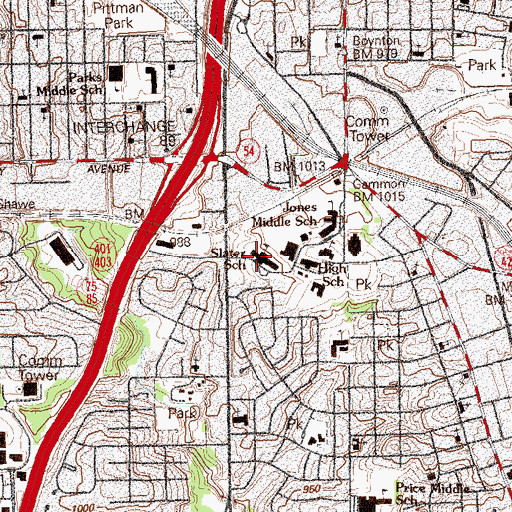 Topographic Map of Thomas Heathe Slater Elementary School, GA
